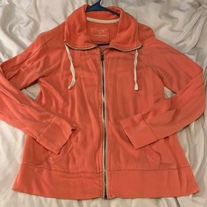 Sonoma, Small, Orange Zip-Up Sweater